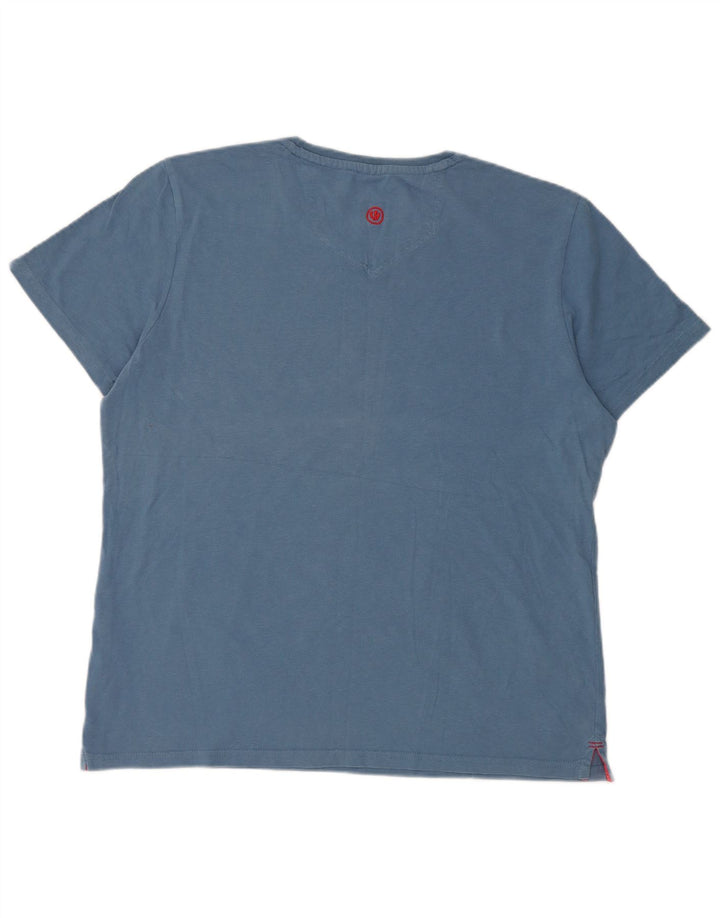 Fat Face Mens Graphic T-Shirt Top Large Blue Cotton