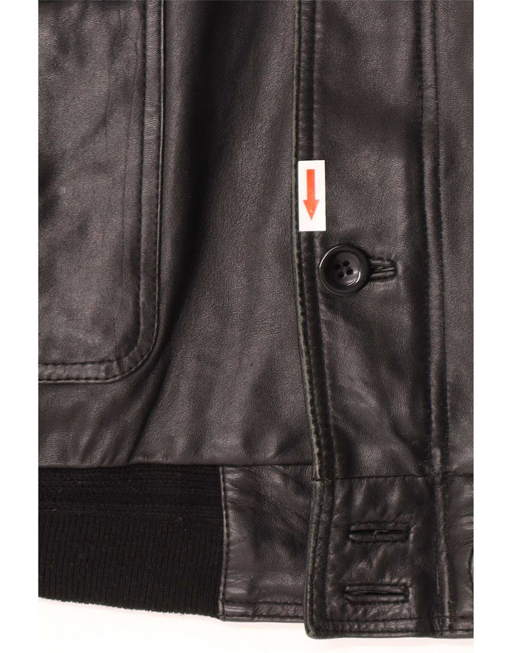 Fusaro Chaqueta de cuero para hombre IT 48 Medium Black