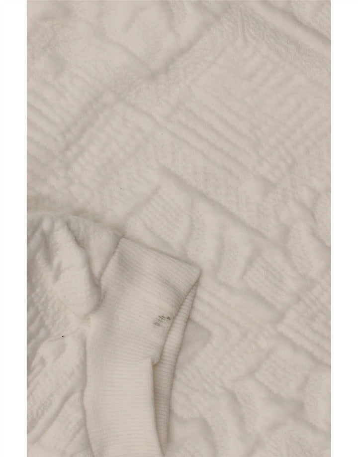 Zara Womens Crop Oversized Sweatshirt Jumper UK 10 Small White Geometric