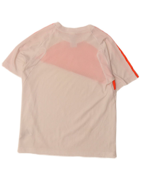 Adidas Boys Graphic T-Shirt Top 13-14 Years White Colourblock Polyester