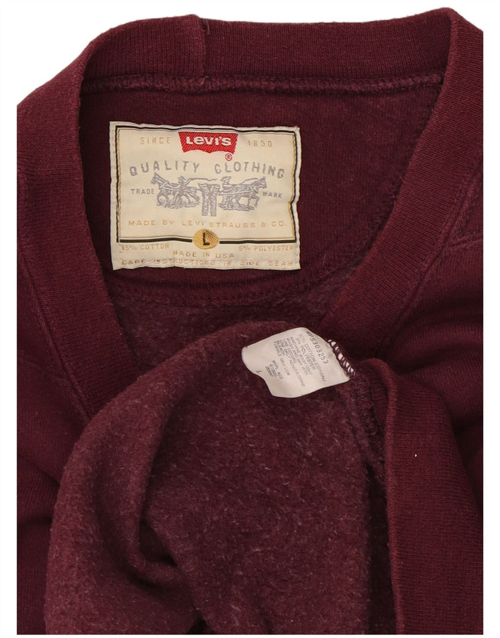 LEVI'S Mens Sweatshirt Jumper Large Maroon Cotton