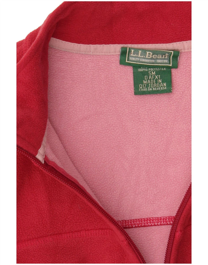 L.L.Bean Womens Oversized Fleece Jacket UK 10 Small Red Polyester