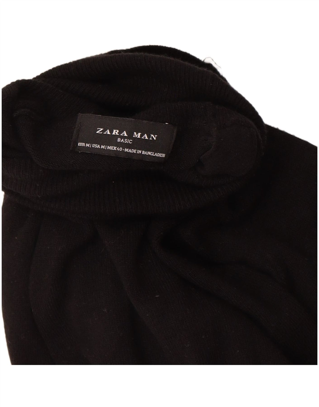 Maglione maglione collo alto da uomo Zara nero medio