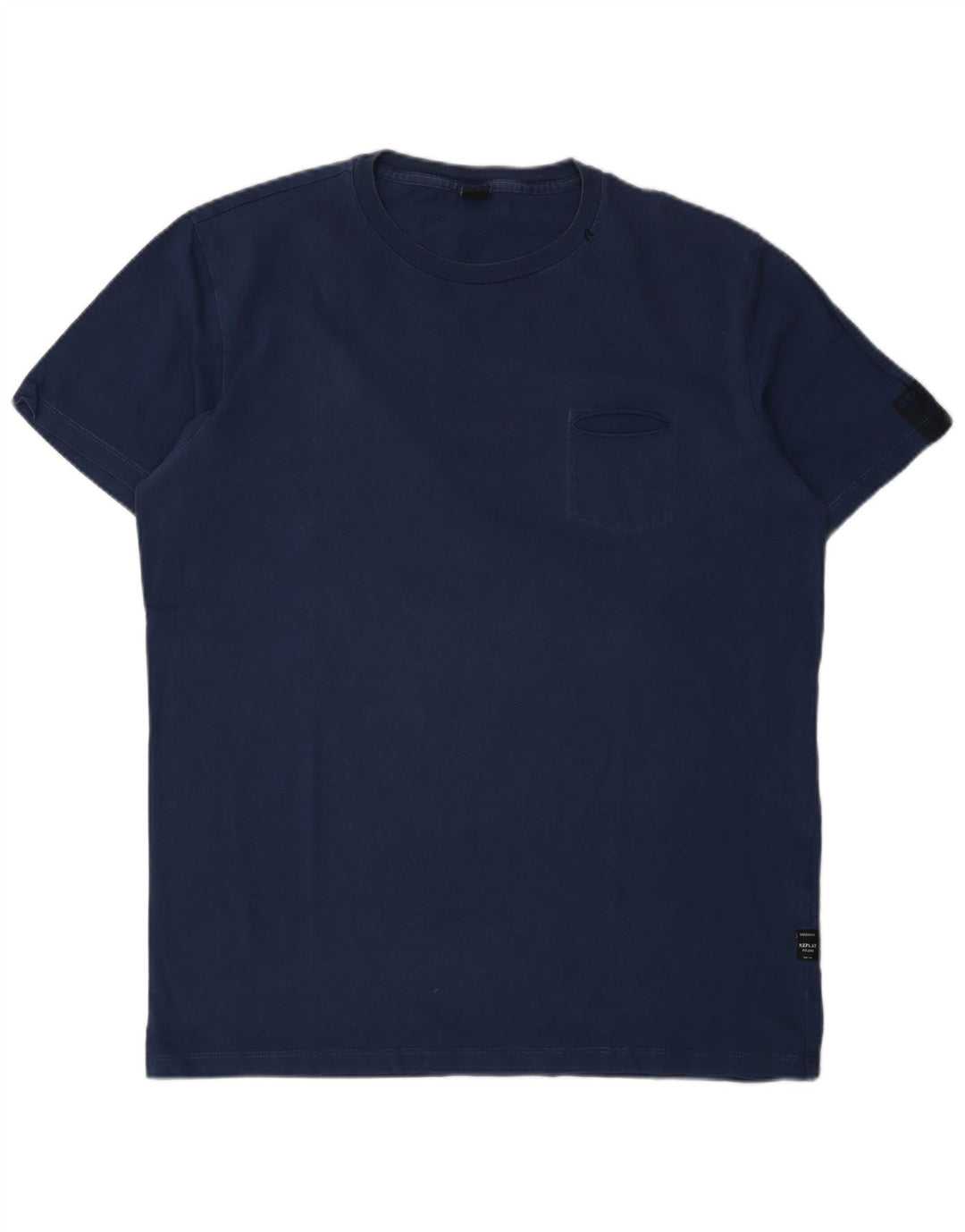 Replay Mens T-Shirt Top XL Navy Blue