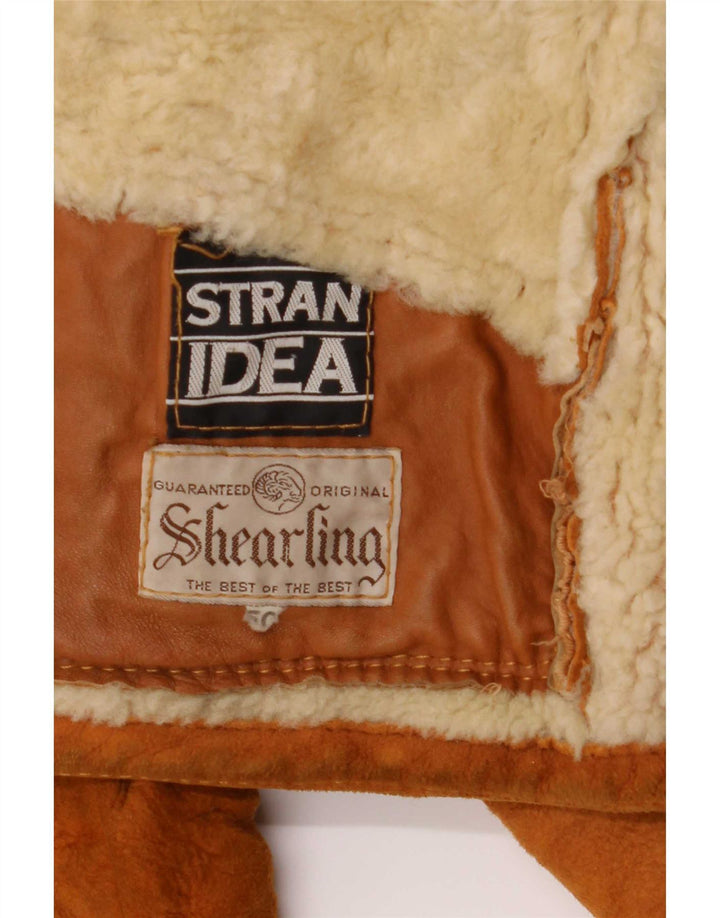 Vintage Mens Shearling Jacket IT 50 Large Beige