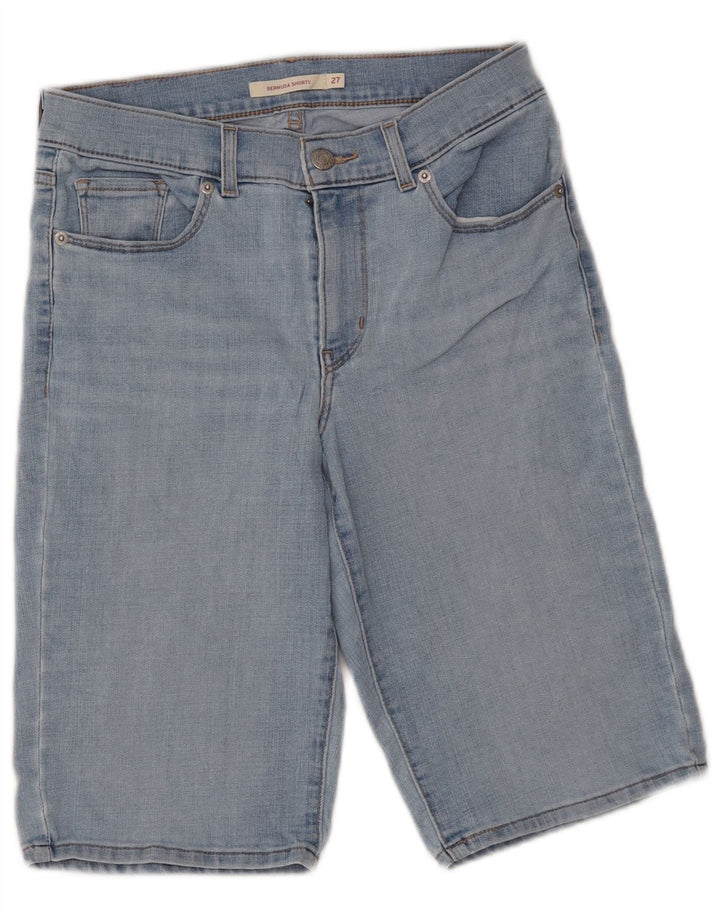 Bermuda in denim da donna LEVI'S W27 piccolo cotone blu
