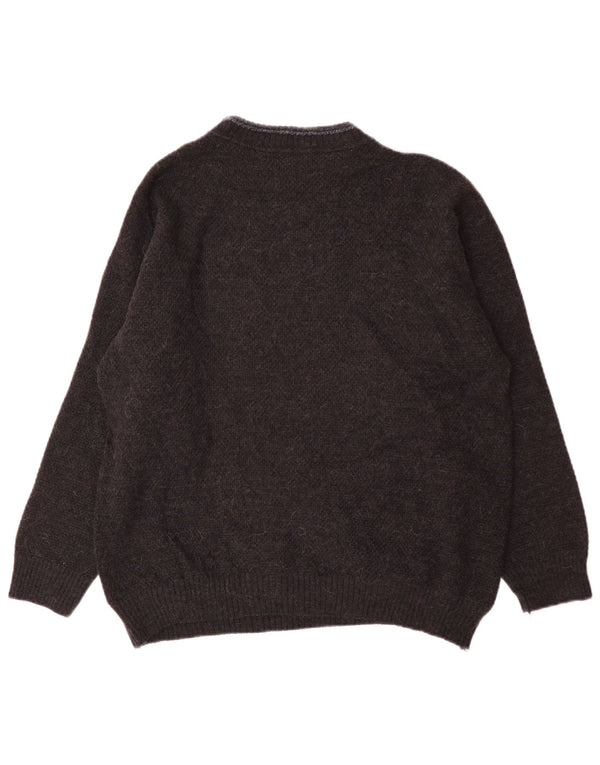 Vintage Herre Turtle Neck Jumper Sweater Medium Flerfarvet Geometrisk
