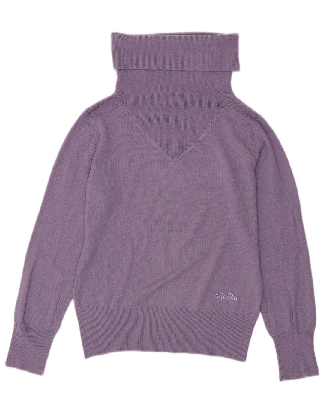 ELLESSE Womens Roll Neck Jumper Sweater IT 46 Large Purple Modal