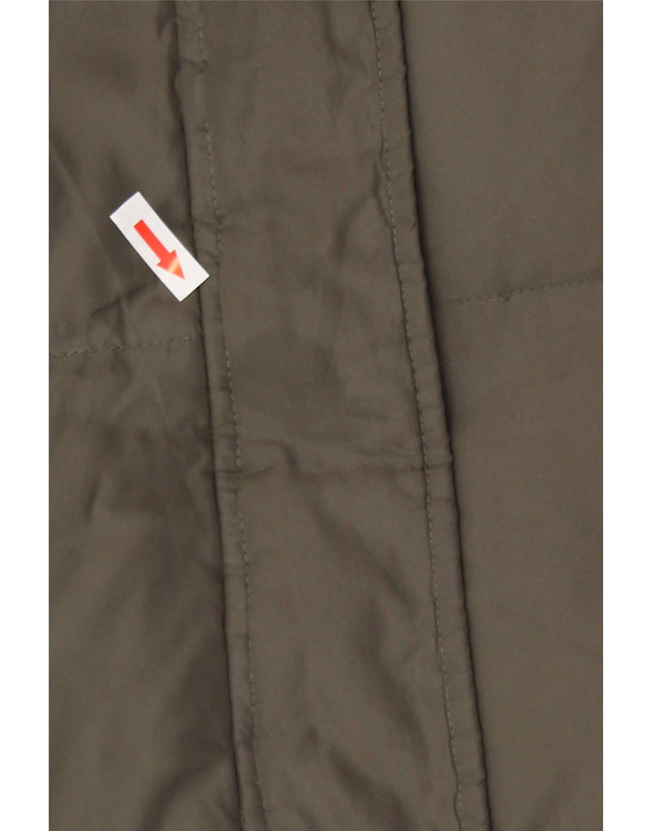 Cappotto imbottito con cappuccio da donna Michael Kors UK 14 medio poliestere kaki invernale