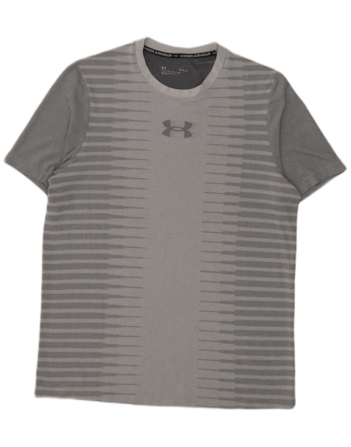 Under Armour Mens Graphic T-Shirt Top Large Grey Striped