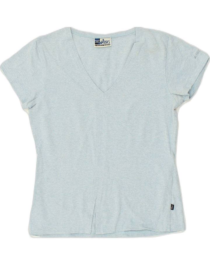 ASICS Womens T-Shirt Top UK 14 Large Blue Cotton | Vintage Asics | Thrift | Second-Hand Asics | Used Clothing | Messina Hembry 