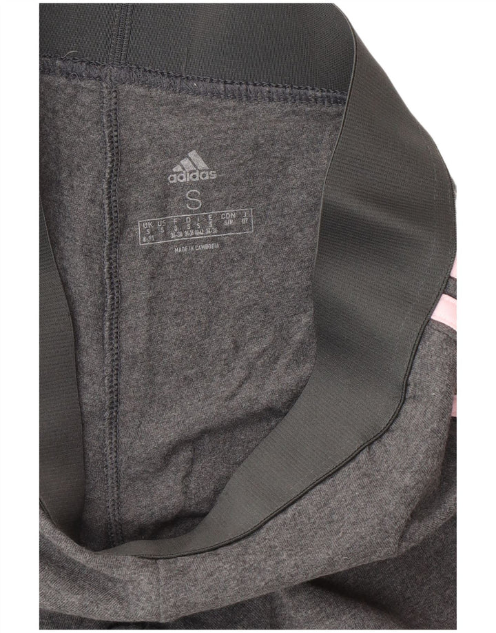 Adidas Womens Leggings UK 8/10 Small Grey Cotton