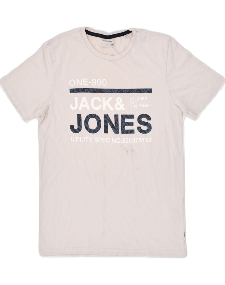 JACK & JONES Mens Graphic T-Shirt Top Medium Grey Cotton | Vintage Jack & Jones | Thrift | Second-Hand Jack & Jones | Used Clothing | Messina Hembry 