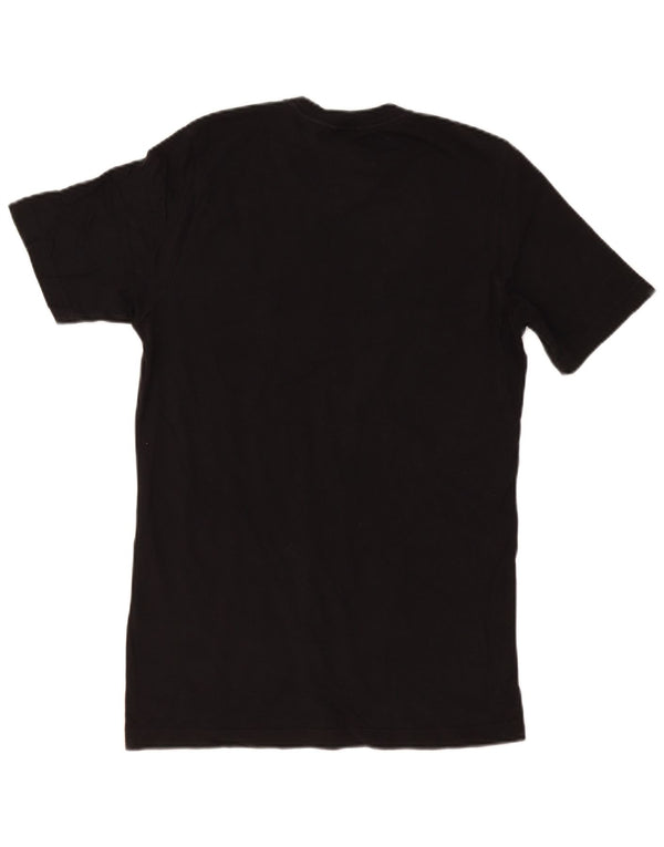 Adidas Mens Graphic T-Shirt Top Pequeno Algodão Preto
