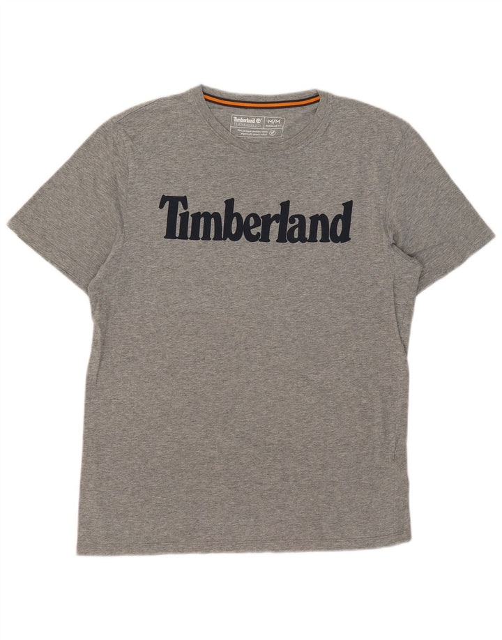 Timberland Herre Regular Fit grafisk T-shirt top mellemgrå bomuld