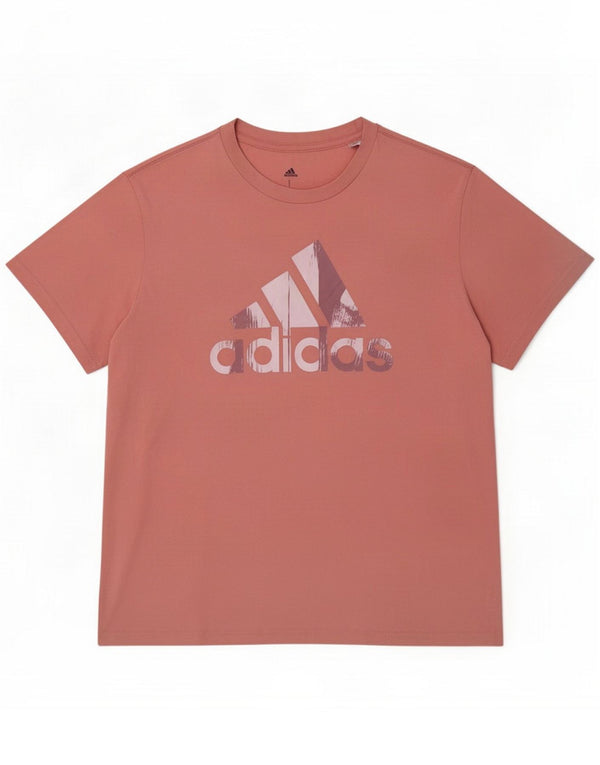 Damska koszulka graficzna Adidas Top UK 16/18 duża różowa bawełniana