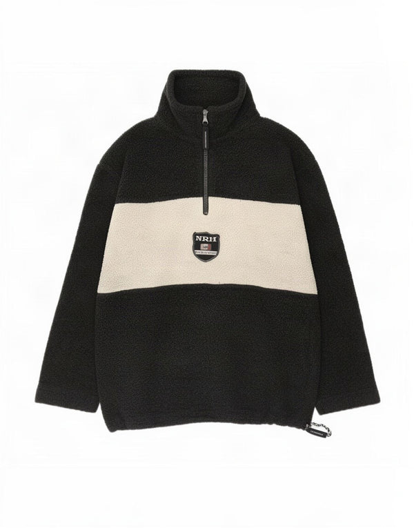 Maglione in pile da uomo Campagnolo con zip e vestibilità ampia, piccolo grigio color block
