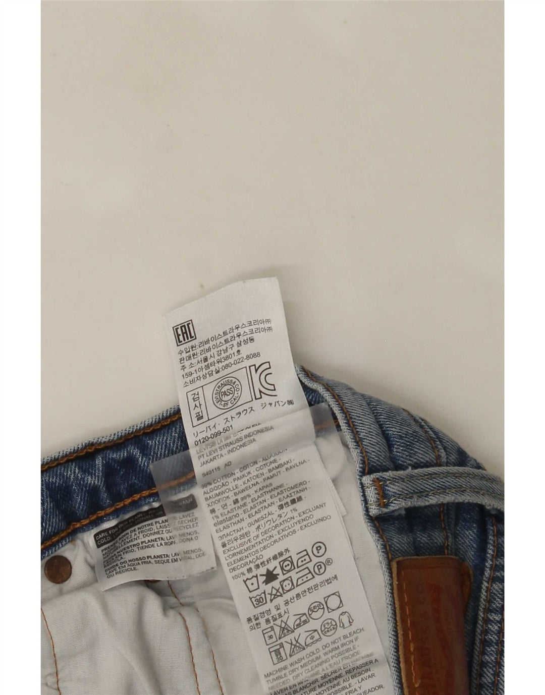 Levi's Womens 501 Distressed Straight Jeans W30 L30 Blue Cotton