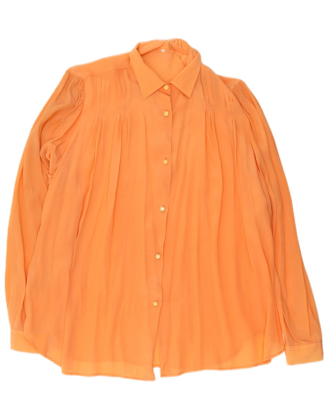 Vintage Womens Relaxed Fit See Through Shirt Blouse EU 40 Medium Orange