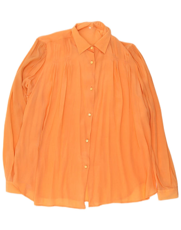 vintage Femmes Coupe décontractée Voir à travers chemise Blouse EU 40 Orange moyen