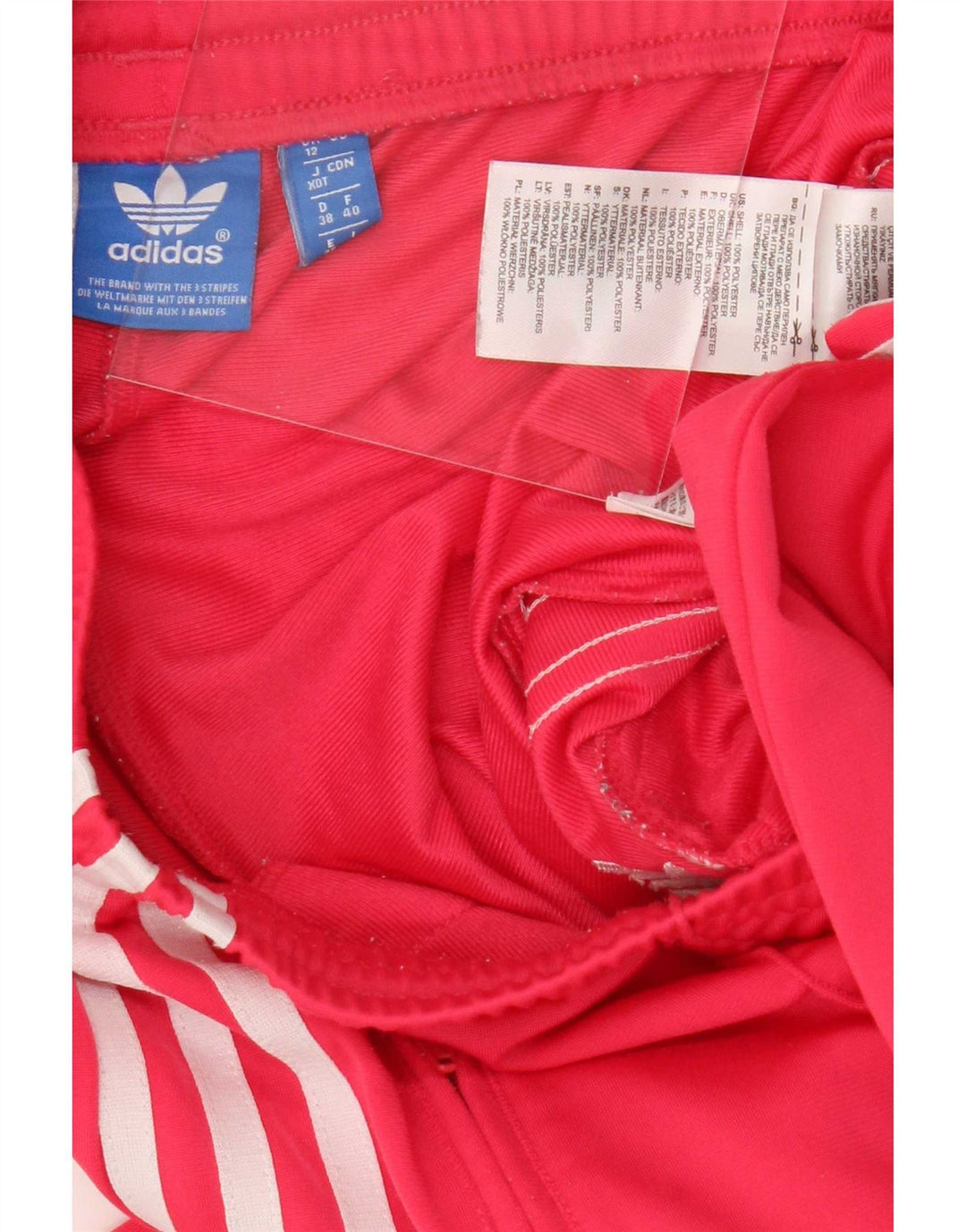 Adidas Womens Tracksuit Trousers UK 12 Medium Pink Polyester