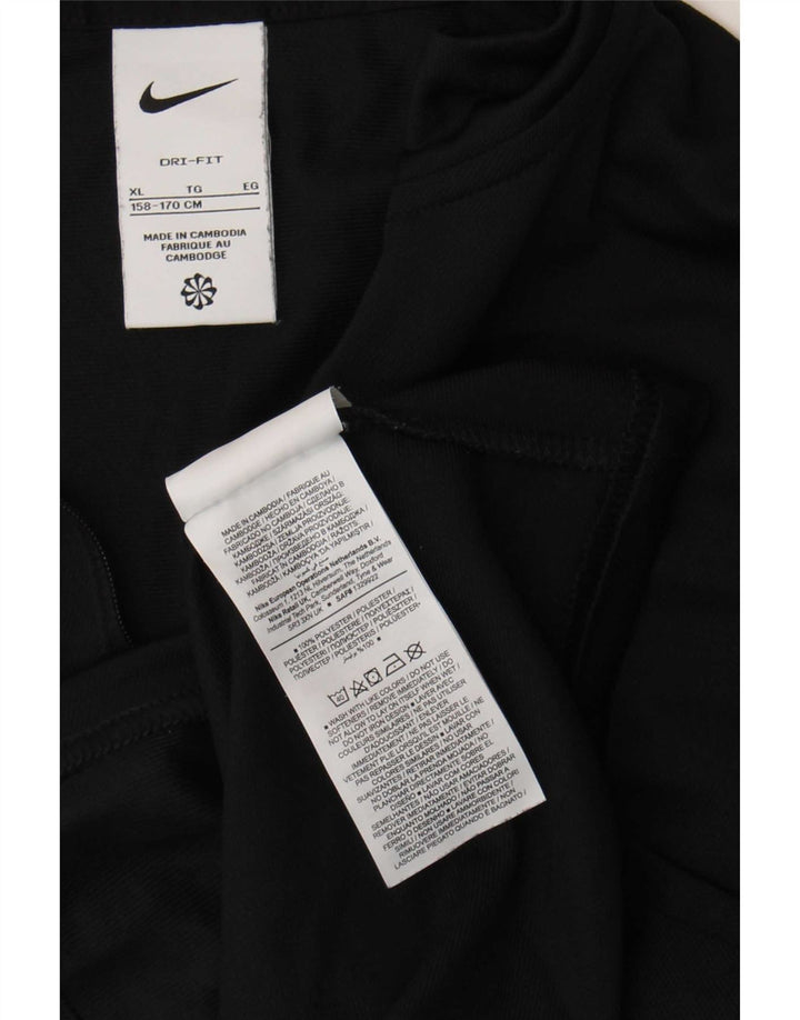 Nike Boys Dri Fit Tracksuit Top Jacket 13-14 Years XL Black Polyester