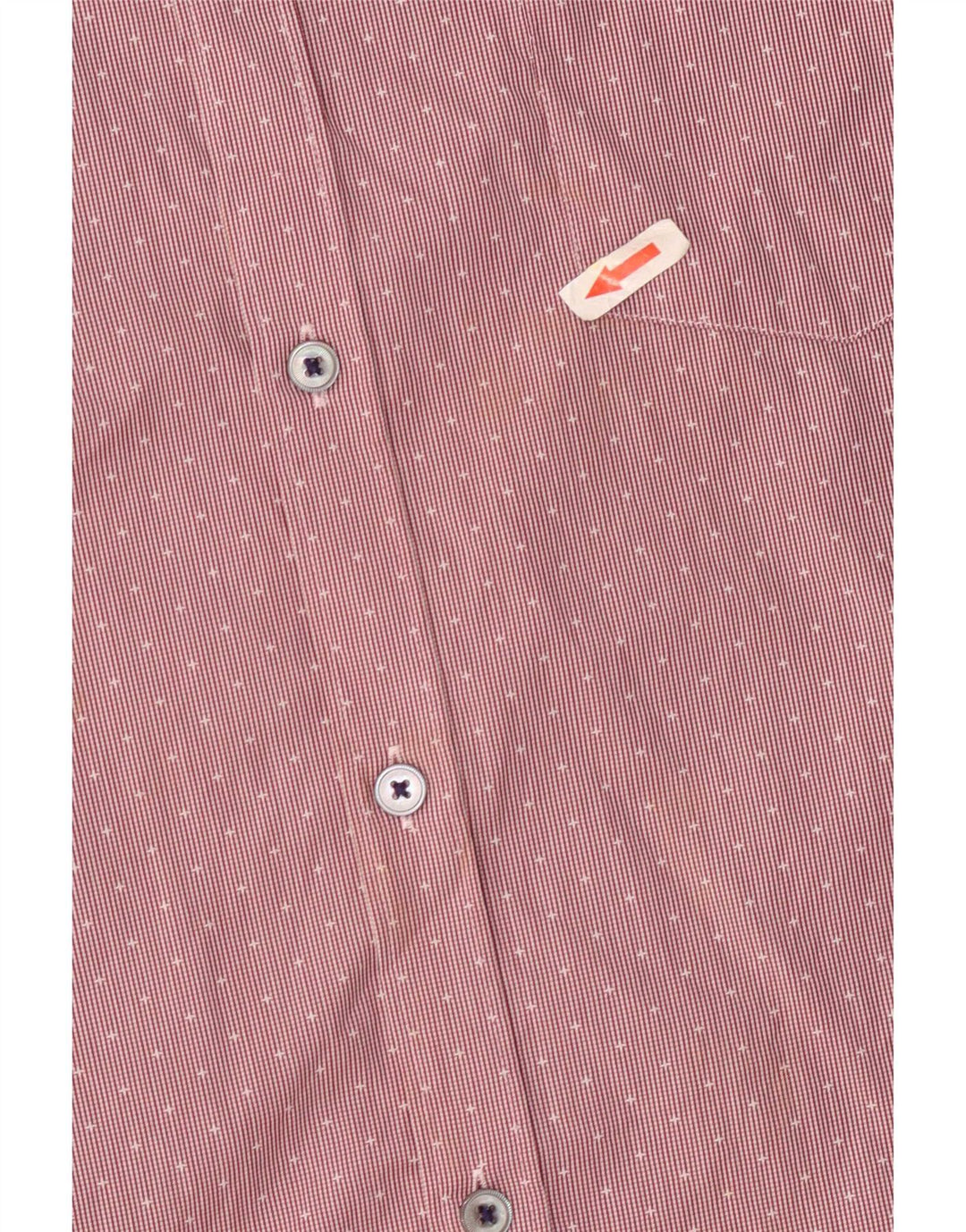 Ted Baker Mens Shirt Size 5 XL Red Pinstripe Cotton