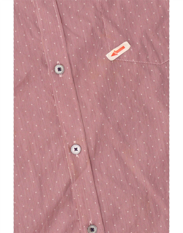 Ted Baker Mens Shirt Size 5 XL Red Pinstripe Cotton