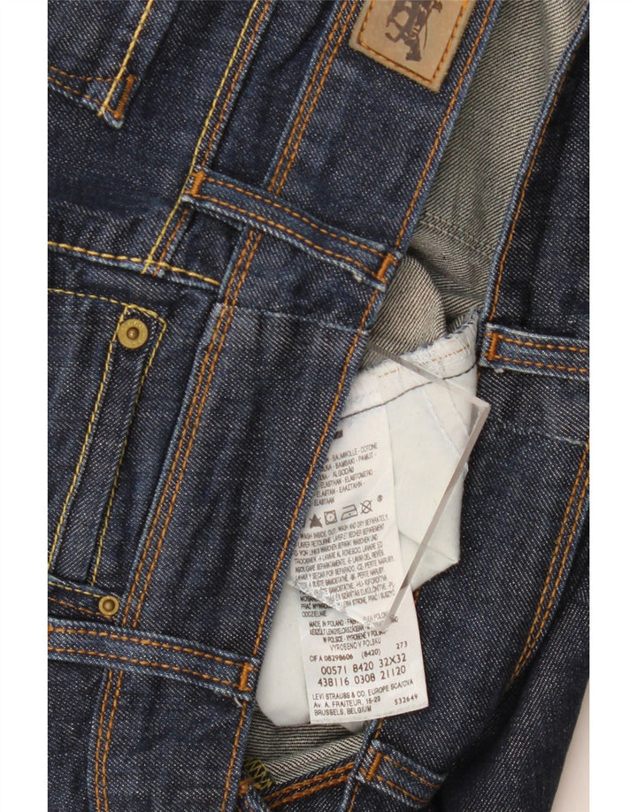 LEVI'S Womens 571 Slim Jeans W32 L30 Navy Blue Cotton
