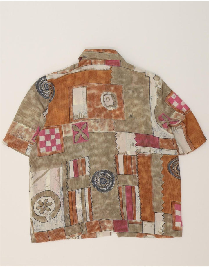 ERTO Womens Short Sleeve Shirt Blouse EU 40 Medium Grey Patchwork Vintage Erto and Second-Hand Erto from Messina Hembry 