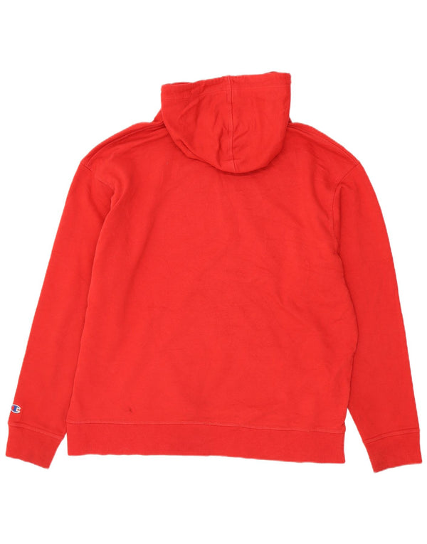Felpa con cappuccio grafica da uomo Champion XL in cotone rosso