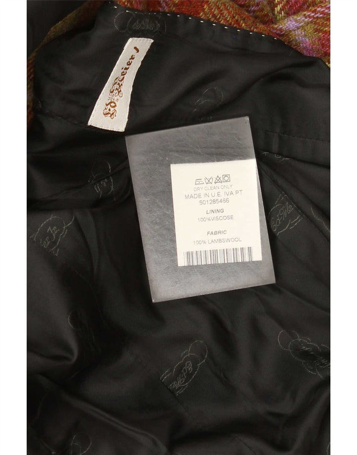Vintage dame 3-knaps blazerjakke IT 50 XL flerfarvet tern