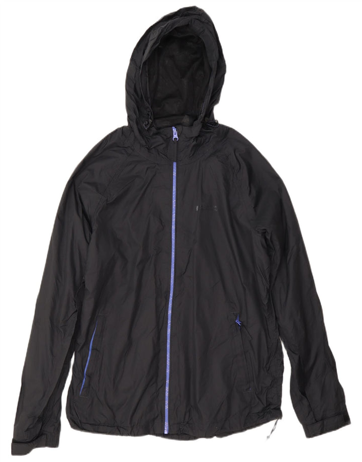 Giacca antipioggia da donna con cappuccio Mountain Warehouse UK 12 media nylon nero