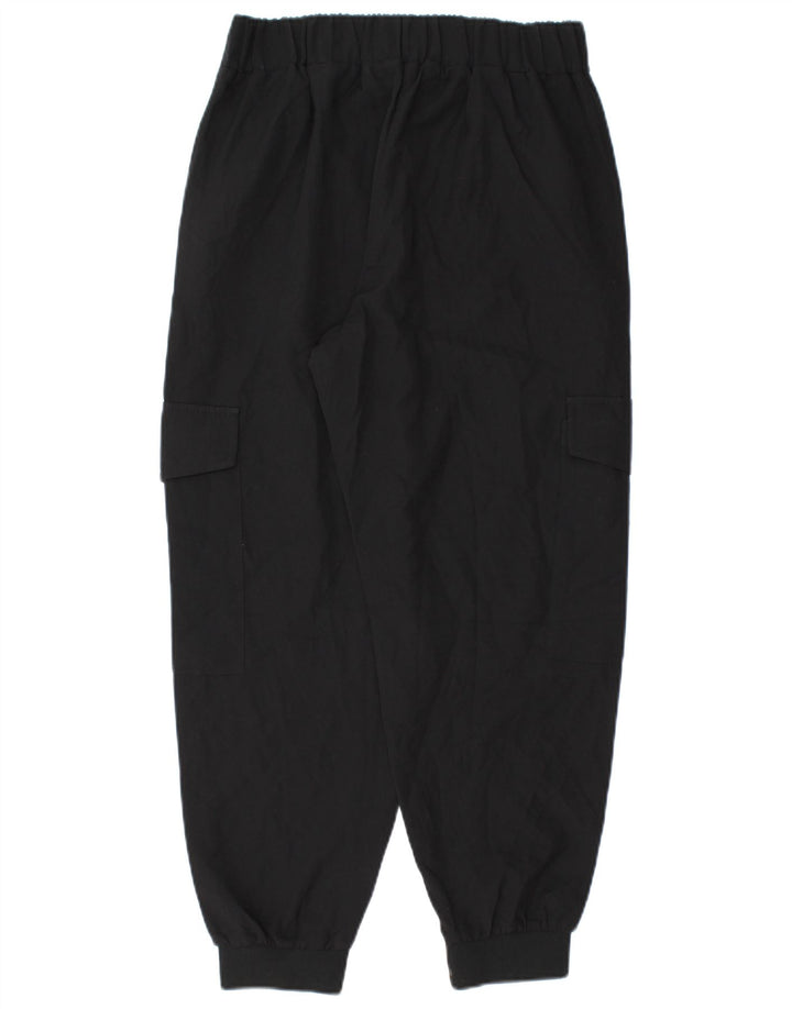 Zara Womens Crop Joggers Cargo Trousers Small W26 L25 Black Polyester
