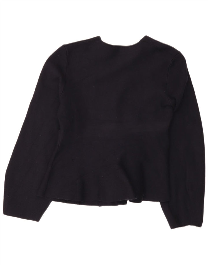 Zara Womens Cardigan Sweater UK 10 Small Navy Blue Polyamide