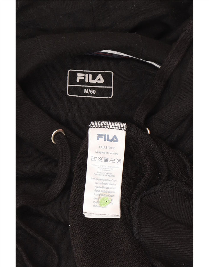 Fila Mens Hoodie Jumper IT 50 Medium Black Cotton