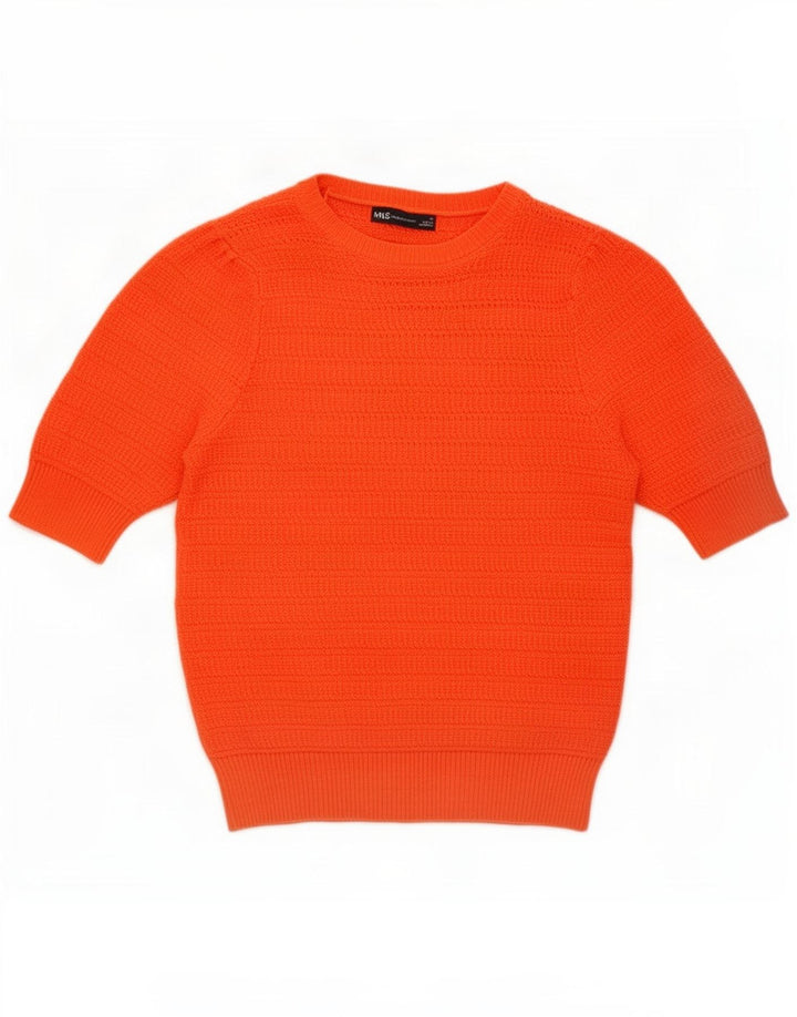 Maglione maglione girocollo da donna Marks & Spencer UK 12 arancione medio