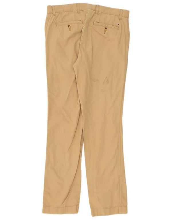 Pantaloni chino dritti da uomo Tommy Hilfiger W32 L32 in cotone beige