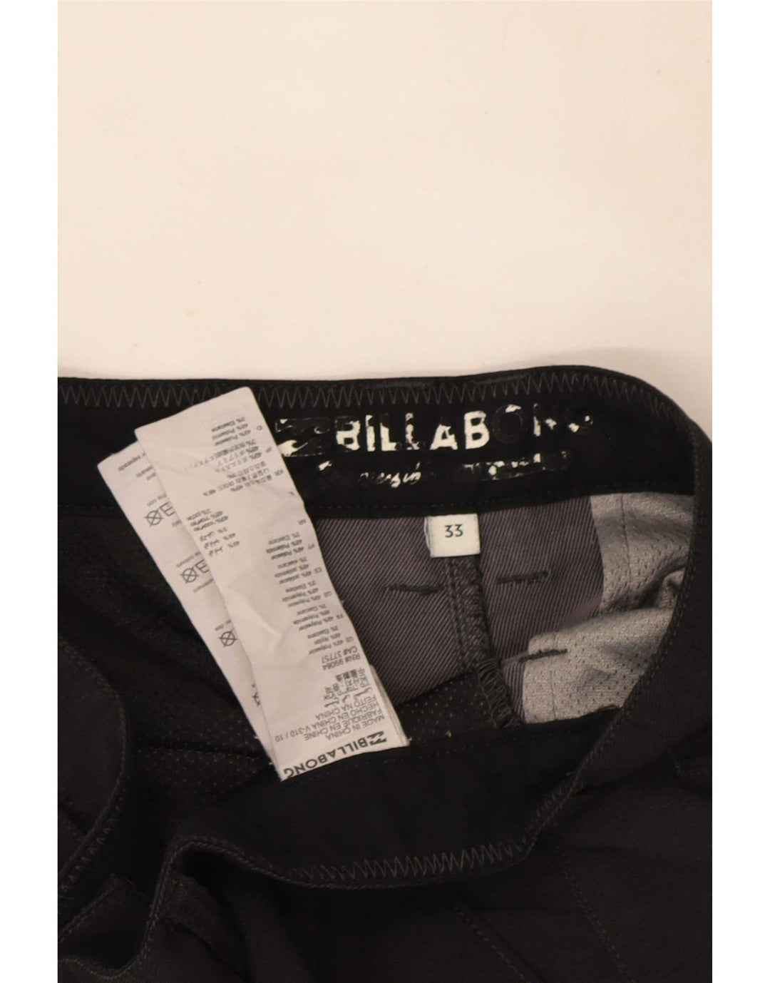 Billabong Mens Chino Shorts W33 Large Black Polyester