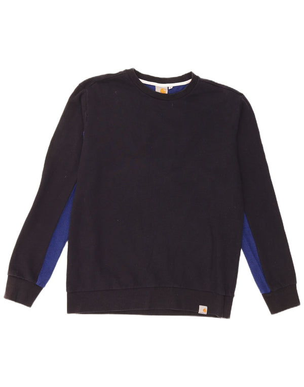 Carhartt Herre Sweatshirt Jumper Medium Marineblå Colourblock Bomuld