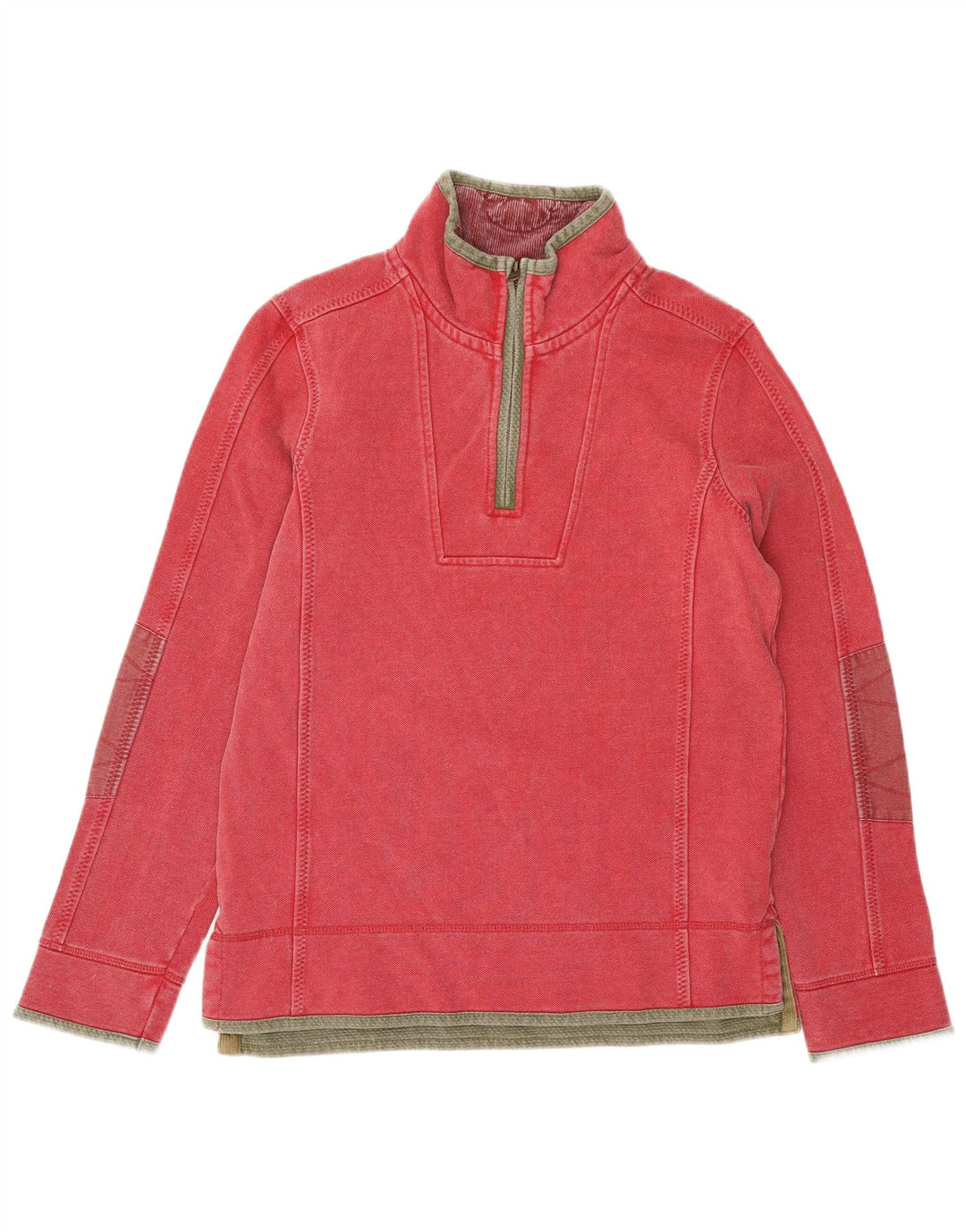 Fat Face Mens Zip Neck Sweatshirt Jumper Small Red Cotton