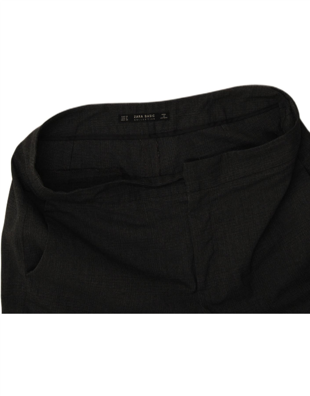 ZARA Womens Slim Cropped Trousers EU 40 Medium W30 L26 Grey Check Vintage Zara and Second-Hand Zara from Messina Hembry 