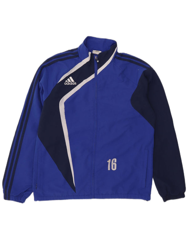 Adidas - Chaqueta de chándal gráfica para hombre, talla 38/40, color azul medio