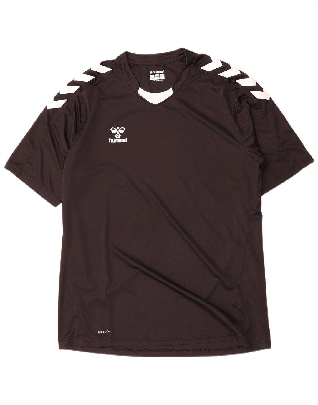 T-shirt grafica da uomo Hummel Top grande in poliestere color block nero