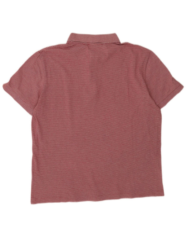 Polo Lacoste da uomo vestibilità regolare taglia 6 XL cotone gessato rosso