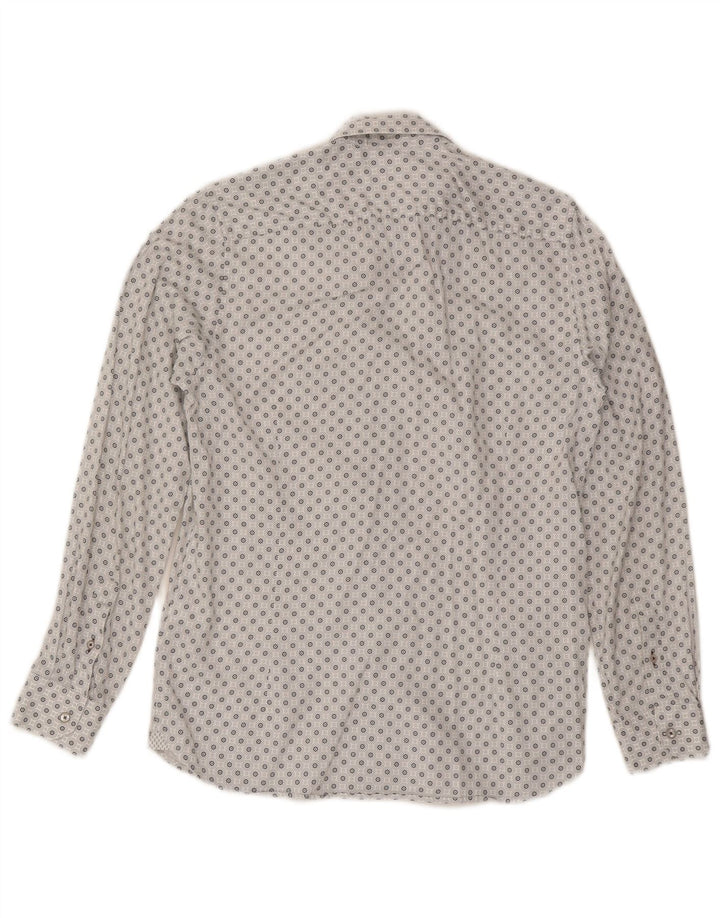 Ted Baker Camisa para hombre Talla 3 Mediana Algodón geométrico blanco