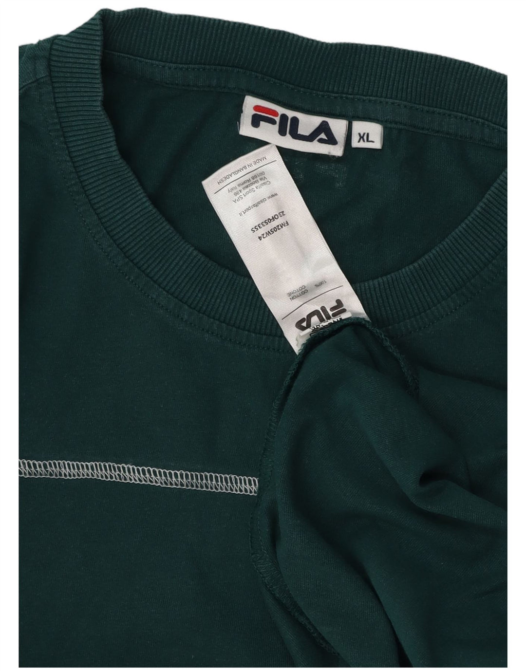 Fila Mens T-Shirt Top XL Green Cotton