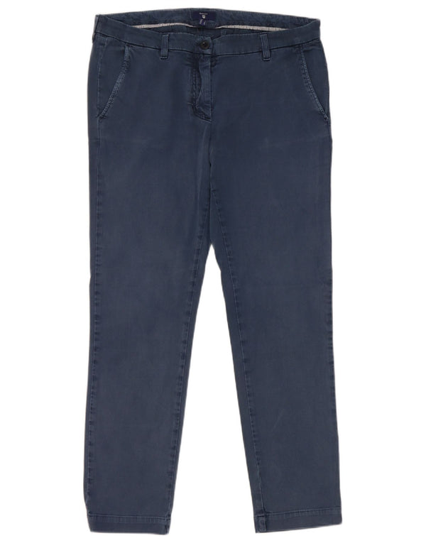Gant Womens Tapered Chino Trousers UK 12 Medium W32 L27 Navy Blue Cotton
