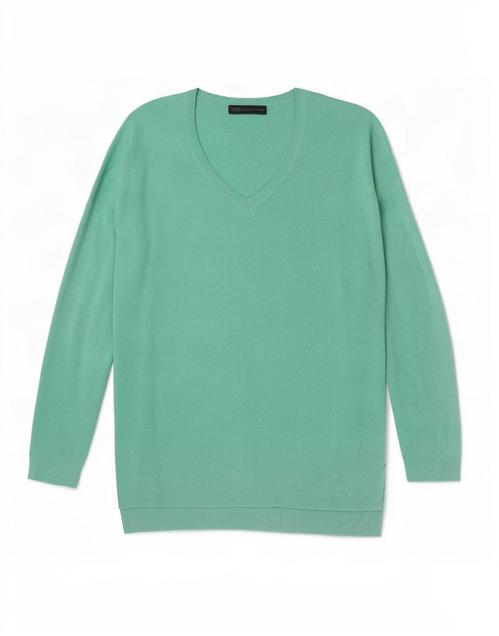 Maglione oversize con scollo a V da donna Marks & Spencer UK 10 piccolo verde