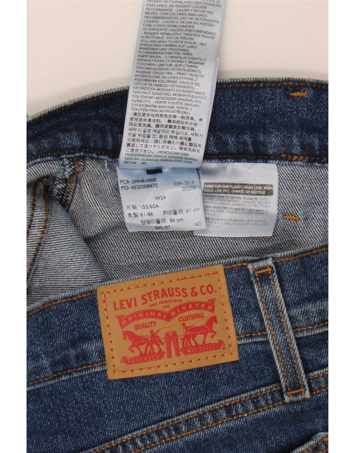 Gonna di jeans da donna Levi's W24 XS in cotone blu